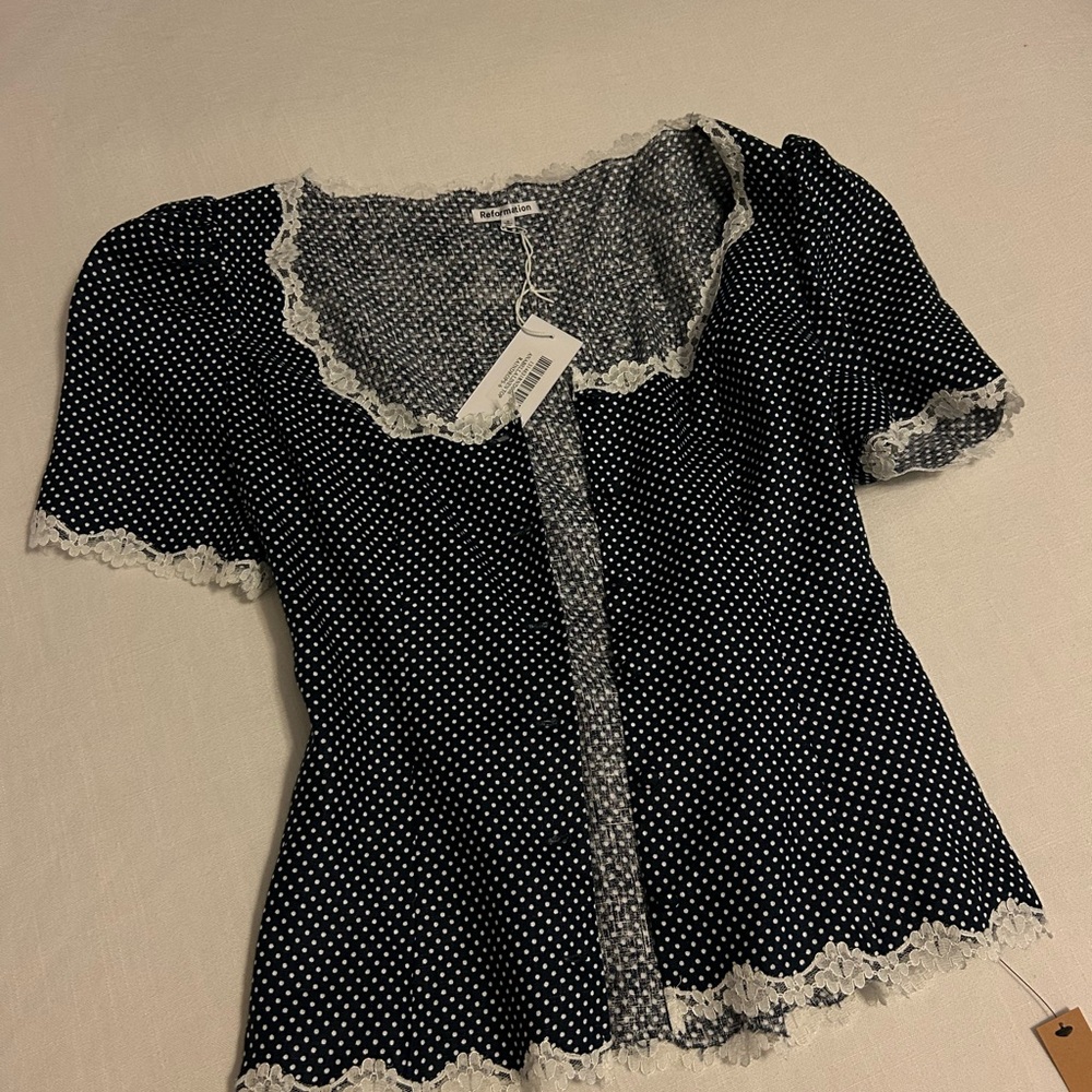 Reformation Anabella Linen Top.